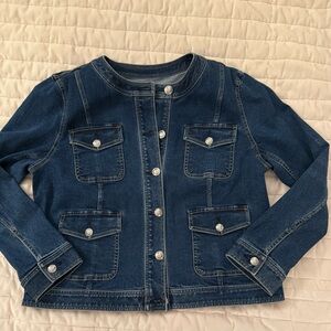 Stylish Talbots Denim Lady Jacket with Button Details